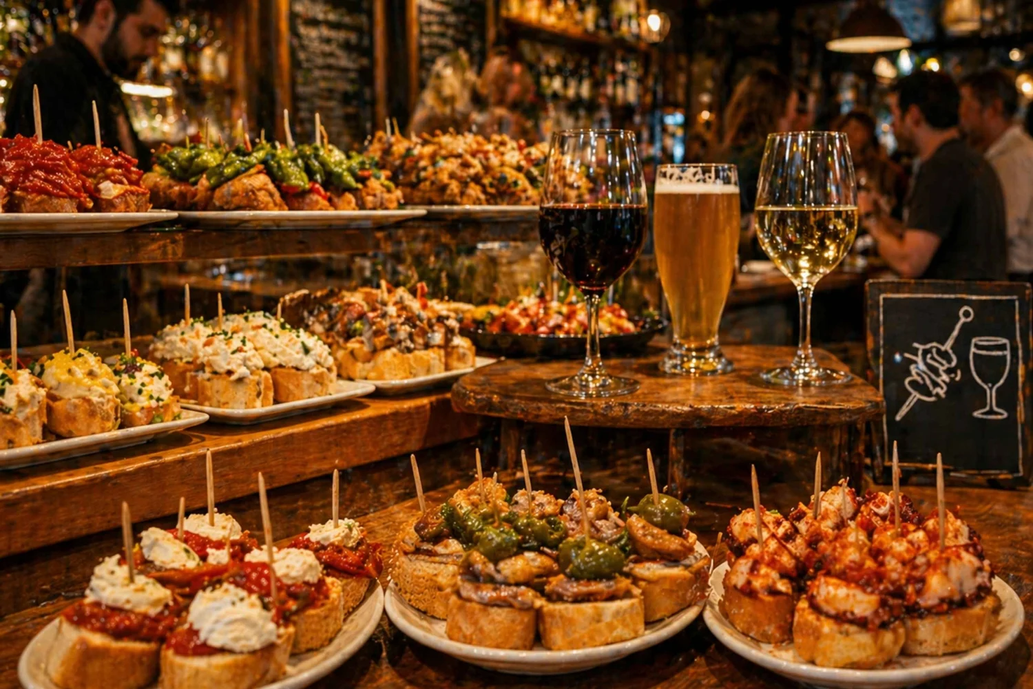 Tapas in a bar during a company offsite activity